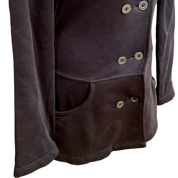 prAna Tori Double Breasted High Collar Charcoal Military Style Jacket - Picture 9 of 13